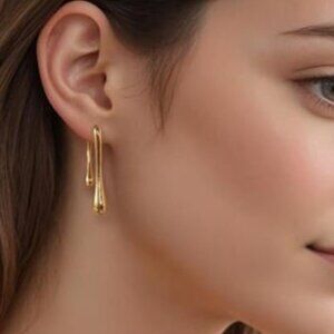 Dainty Gold Earrings for Women | 18k Gold Plated Trendy Statement